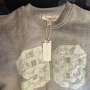 L*Space Gray Sweatshirt with Floral '98' Design (xs)